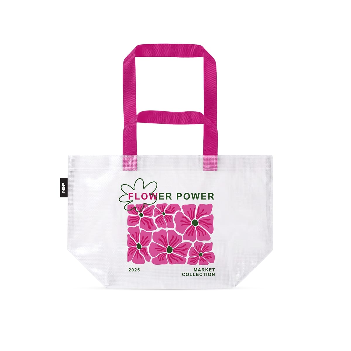 กระเป๋าช้อปปิ้ง VAVAZ รุ่น FLOWER POWER ขนาด M สีชมพู_0